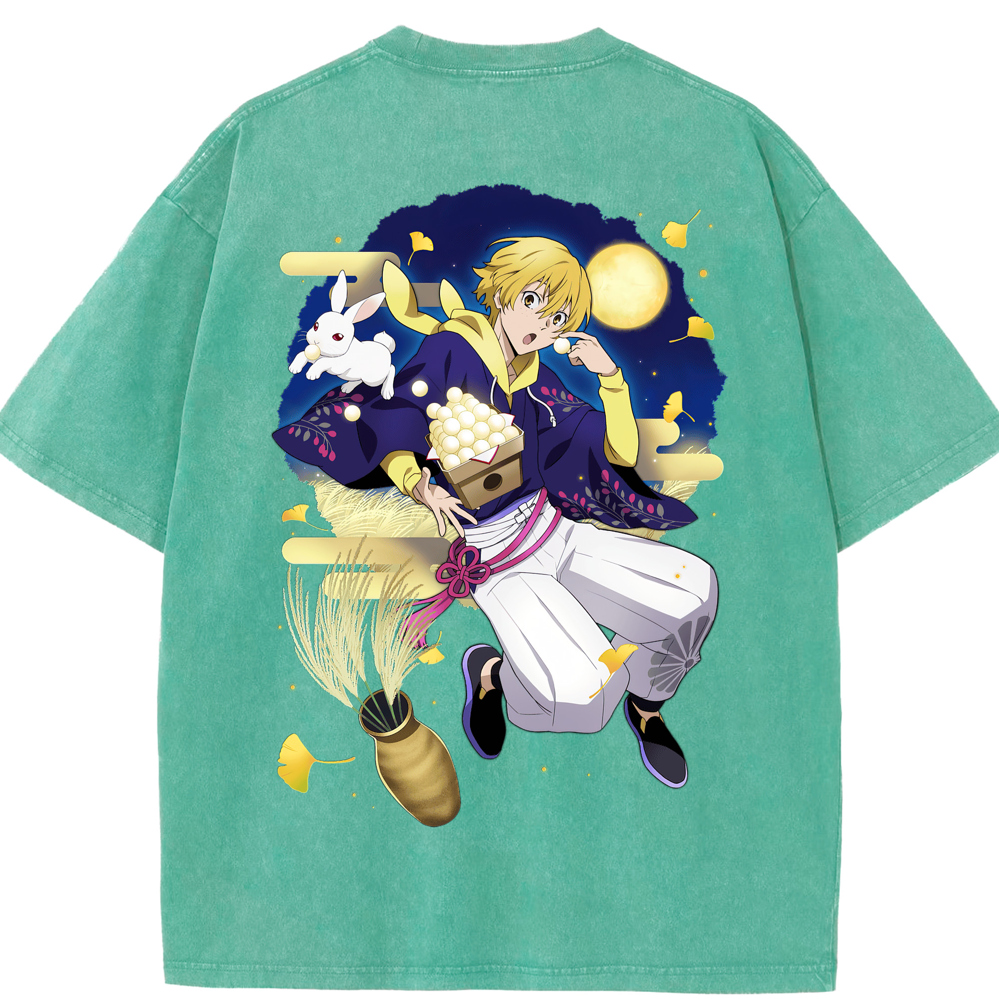 （画像用） 文豪ストレイドッグス Bungo Stray Dogs 綿100% ヴィンテージ風 半袖Tシャツ（背面プリント）